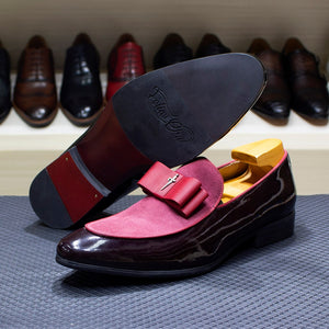 Men's Patent Leather Pointed Toe Slip-On Closure Wedding Shoes