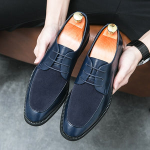 Men's Microfiber Pointed Toe Lace-up Closure Formal Wear Shoes