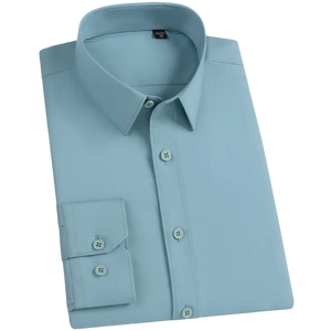 Men's Spandex Turndown Collar Long Sleeves Formal Wear Shirts
