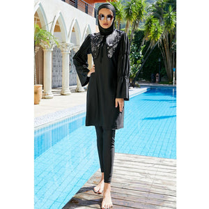 Women's Arabian Polyester Full Sleeves Printed Bathing Swimwear