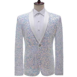 Men's Shawl Collar Long Sleeves Single Button Wedding Blazers