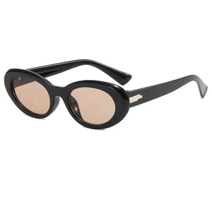 Women's Polycarbonate Frame Oval Shape UV400 Trendy Sunglasses