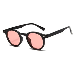 Women's Polycarbonate Frame Round Shape Trendy Vintage Sunglasses