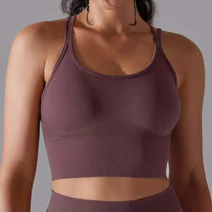 Women's Nylon O-Neck Sleeveless Breathable Yoga Gym Wear Tops