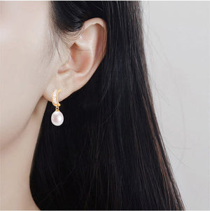 Women's Gold Filled Natural Freshwater Pearl Water Drop Earrings