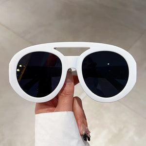 Women's Resin Frame Acrylic Lens Round Shape Trendy Sunglasses