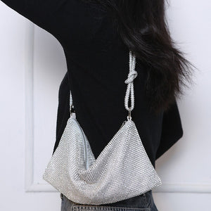 Women's Polyester Zipper Closure Slot Pocket Luxury Shoulder Bag