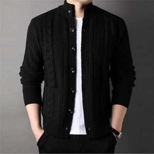 Men's Acrylic O-Neck Full Sleeve Single Breasted Winter Sweater