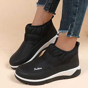 Women's Flock Round Toe Slip-On Closure Winter Casual Shoes