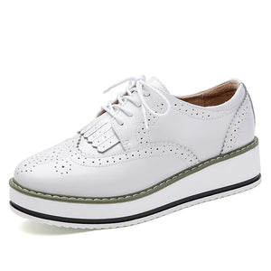 Women's Split Leather Round Toe Lace-up Closure Formal Wear Shoes