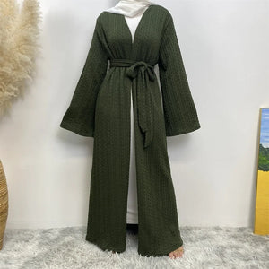 Women's Arabian V-Neck Polyester Full Sleeve Plain Pattern Abaya