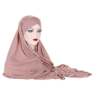 Women's Arabian Polyester Head Wrap Solid Pattern Casual Hijabs