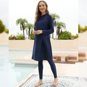 Women's Arabian Polyester Long Sleeve Solid Bathing Casual Swimwear