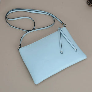 Women's PU Leather Zipper Closure Plain Casual Shoulder Bag