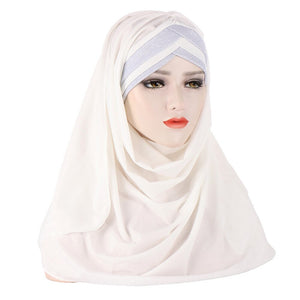 Women's Arabian Polyester Quick-Dry Sequin Pattern Luxury Scarfs