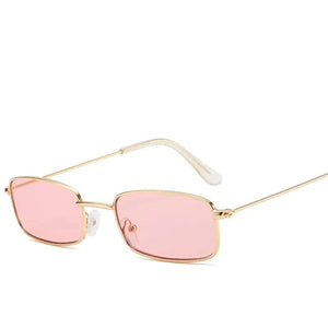 Women's Copper Frame Polaroid Lens Rectangle Shaped Sunglasses