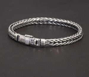 Men's 100% 925 Sterling Silver Vintage Geometric Shaped Bracelet