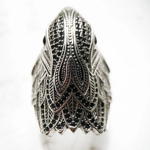 Women's 100% 925 Sterling Silver Zircon Vintage Cocktail Ring