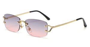 Men's Alloy Frame Acrylic Lens Rectangle Shaped UV400 Sunglasses
