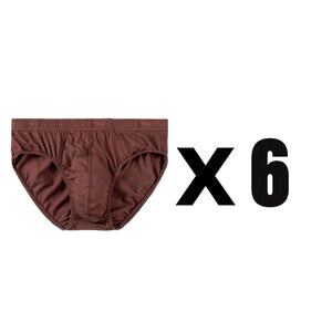 Men's Cotton 6Pcs Solid Pattern Breathable Underpants Brief