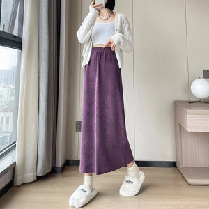 Women's Acetate Elastic High Waist Solid Pattern Casual Wear Skirts