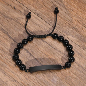 Men's Metal Stainless Steel Lace-up Clasp Trendy Round Bracelet