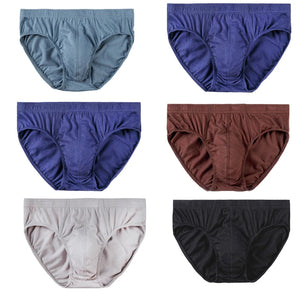 Men's Cotton 6Pcs Solid Pattern Breathable Underpants Brief
