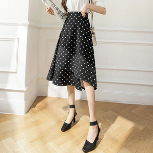 Women's Polyester High Waist Dotted Pattern Casual Wear Skirts