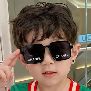 Kid's Polycarbonate Frame Square Shaped Vintage UV400 Sunglasses
