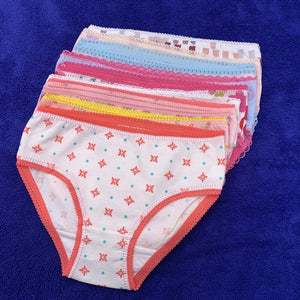 Kid's Girls 12Pcs Cotton Quick-Dry Printed Pattern Casual Panties