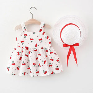 Baby Girl's Cotton Square Neck Sleeveless Printed Pattern Dress
