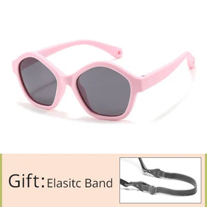 Kid's Acetate Frame Polycarbonate Lens Flexible Trendy Sunglasses
