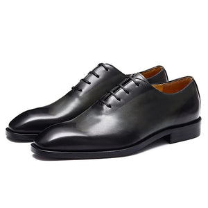 Men's Genuine Leather Square Toe Lace-up Closure Formal Shoes