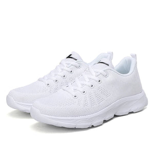 Women's Mesh Round Toe Lace-up Breathable Sports Wear Sneakers