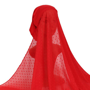 Women's Arabian Chiffon Quick-Dry Solid Pattern Casual Hijabs