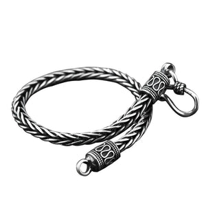 Women's 925 Sterling Silver Geometric Pattern Chain Type Bracelet