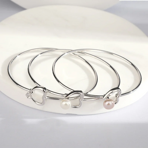 Women's 100% 925 Sterling Silver Natural Freshwater Pearl Bracelet
