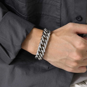 Men's Metal Stainless Steel Lobster Clasp Trendy Round Bracelet
