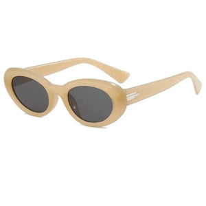 Women's Polycarbonate Frame Oval Shaped UV400 Trendy Sunglasses