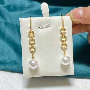 Women's 100% 925 Sterling Silver Natural Pearl Trendy Earrings