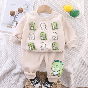 Baby's Boy Cotton Full Sleeve Pullover Closure Two-Piece Suit