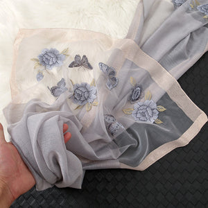 Women's Arabian Polyester Quick-Dry Floral Pattern Luxury Scarfs