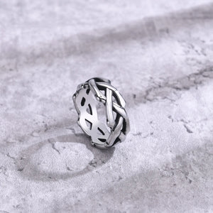 Men's 100% Stainless Steel Geometric Pattern Trendy Wedding Ring