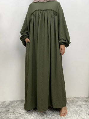 Women's Arabian Polyester Full Sleeve Plain Pattern Elegant Abaya