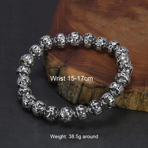 Men's Metal Copper Geometric Pattern Engraving Beads Bracelet