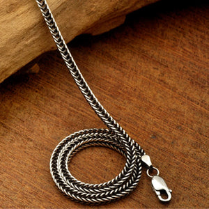 Men's 100% 925 Sterling Silver Rope Chain Geometric Necklace