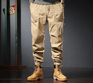 Men's Spandex Mid Waist Zipper Fly Closure Solid Casual Trouser