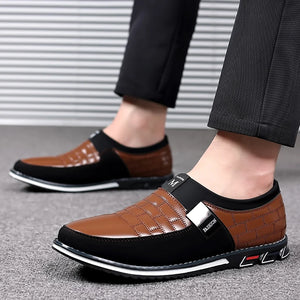 Men's PU Leather Round Toe Slip-On Closure Casual Wear Shoes