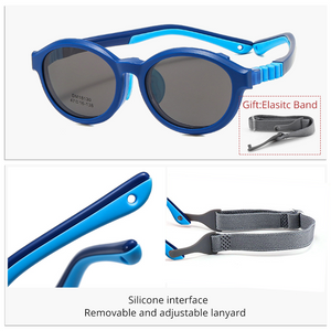 Kid's TR-90 Frame Round Shape Polarized Flexible Sunglasses