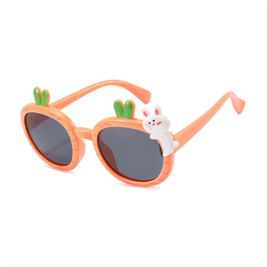 Kid's Acetate Frame Round Shape UV400 Protection Sunglasses
